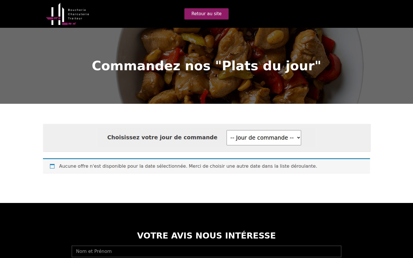 Boucherie haute berthault - Réservation Plats du Jour
